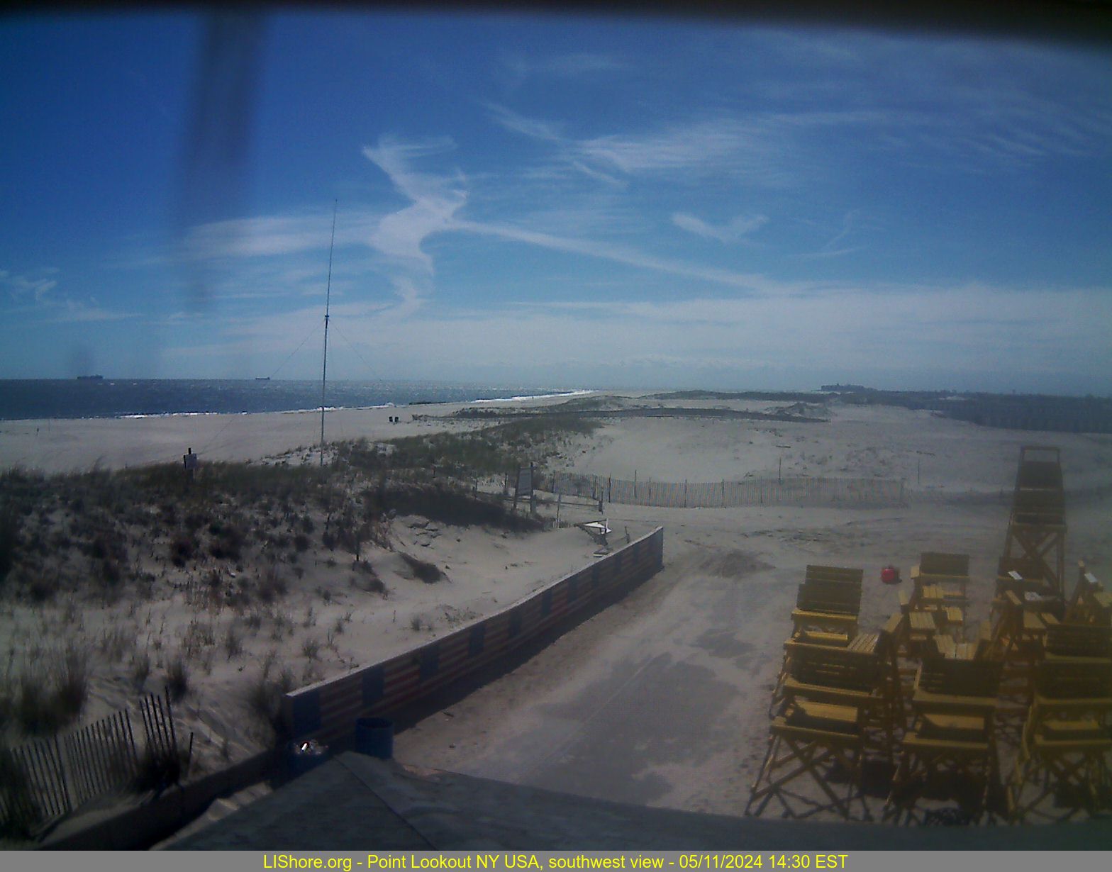 Webcam thumbnail of Point Lookout Beach - southwest view